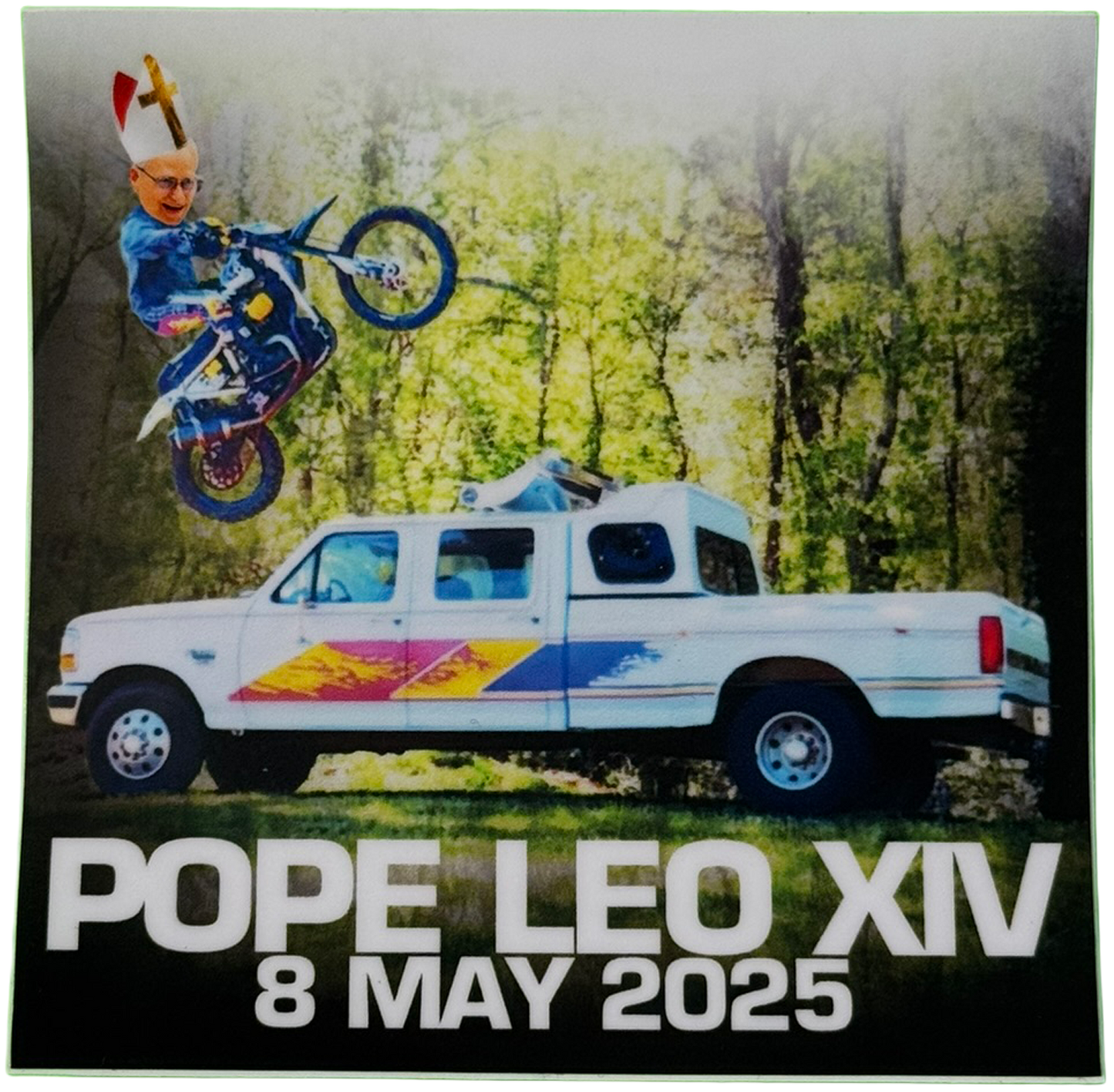 POPE LEO ON A MOTORCYCLE