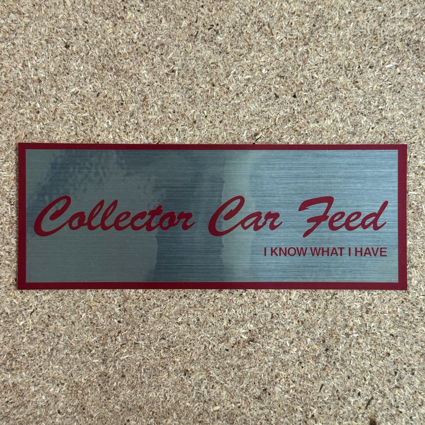 CCF Mid Night Brushed Aluminum and Burgundy Sticker