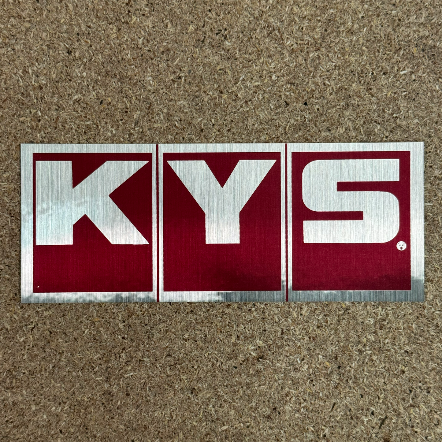 KYS Burgundy and Brushed Aluminum Sticker