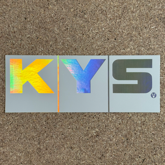 KYS Holographic White Sticker