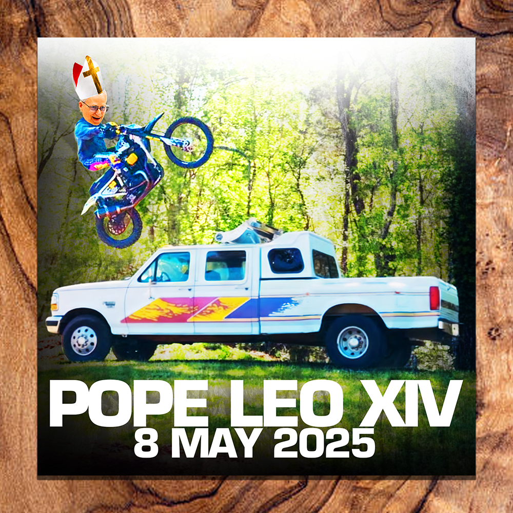 POPE LEO ON A MOTORCYCLE