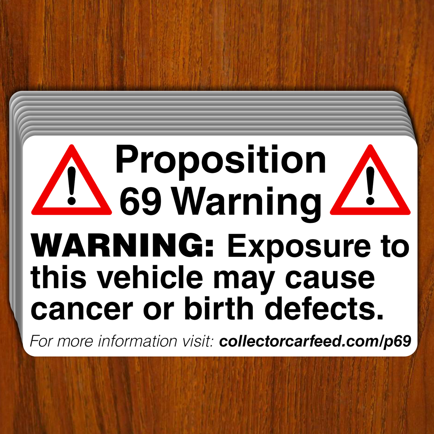 Prop 69 Warning Sticker (5 PACK)